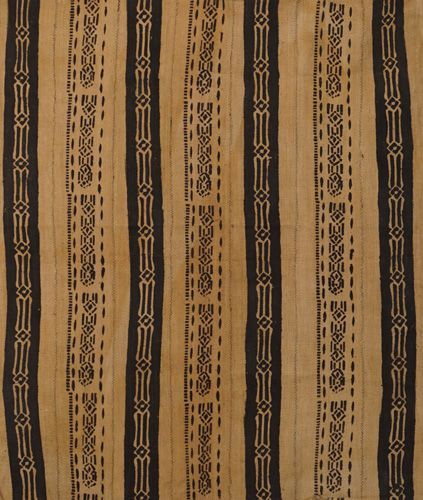アフリカ マリ共和国 ボゴラン8列帯 泥染め 臈纈染め タペストリー