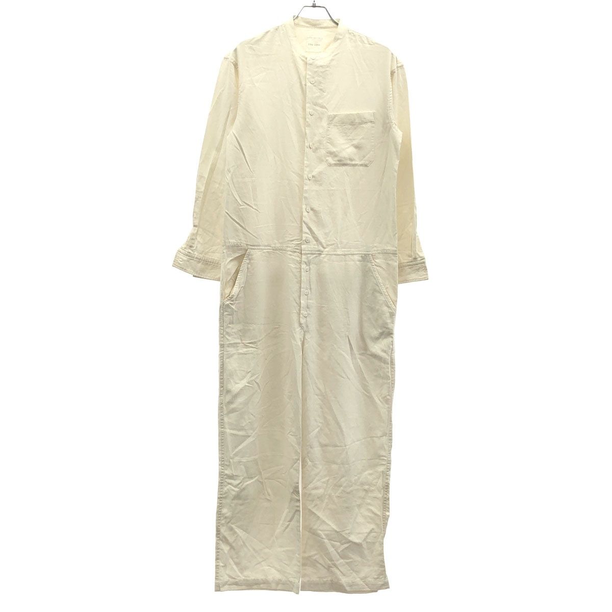 TOUJOURS トゥジュー Band Collar All-in-one Suit コットンカシミヤオールインワン ホワイト 2