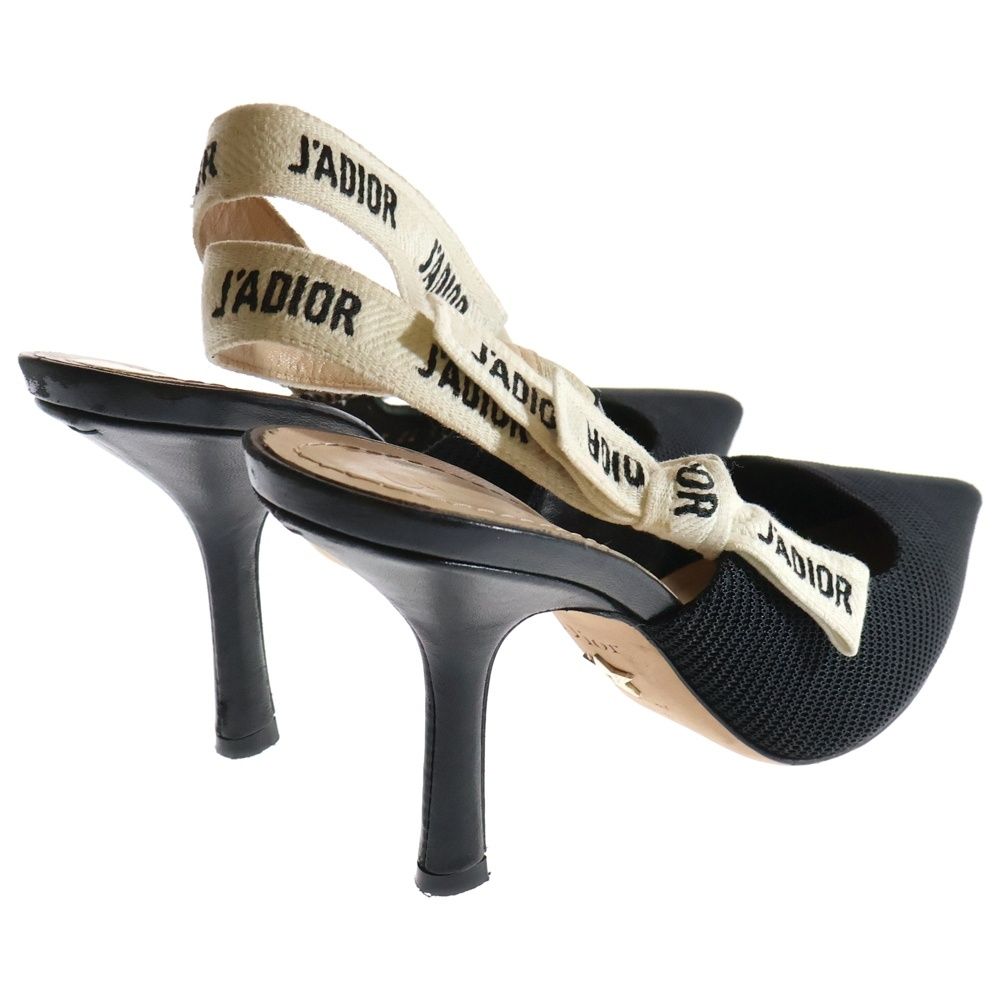 Christian Dior クリスチャンディオール J A DIOR スリングバックロゴヒールパンプス KDC200TFL_S900 ホワイト|ブラック レディース KIN-KAAI_COM