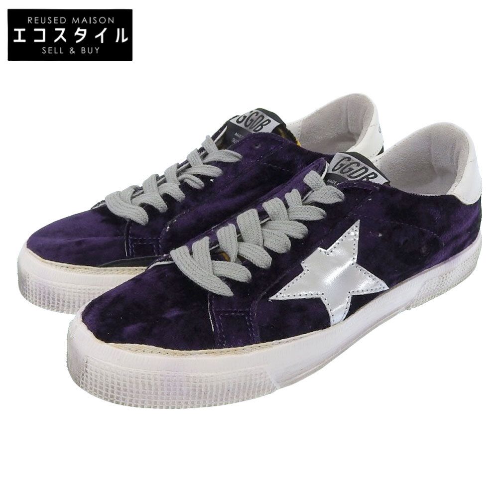 GOLDEN GOOSE ゴールデングース MAYスニーカー シューズ ベルベット レディース パープル 24.5cm G31WS127.G8 37