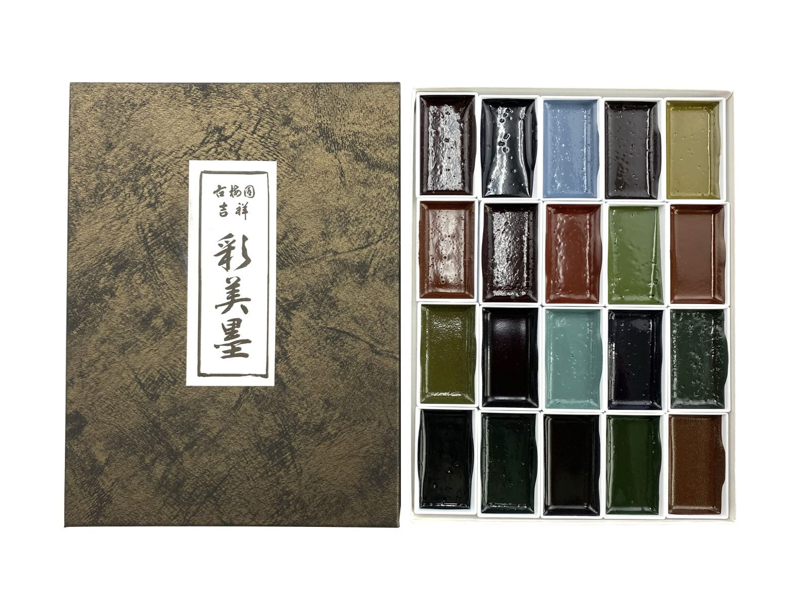 彩美墨 20色_単品 吉祥 Kissho 日本画用絵具 角顔彩 彩美墨 20色