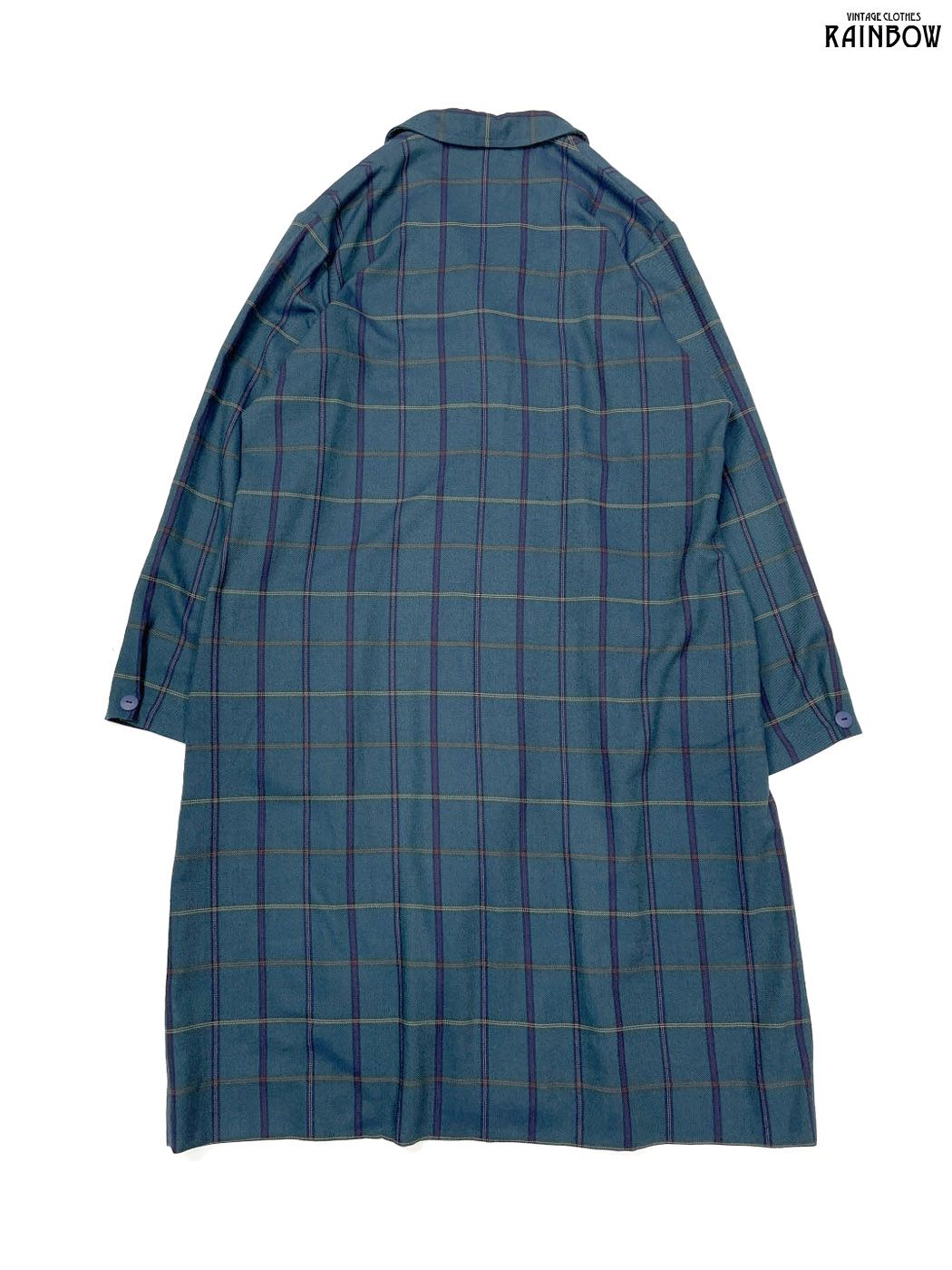 古着 jean moreux 前開き チェック柄 長袖 アウター テーラード ライトコート 緑 ttu2509093 GULLKHAN_COM