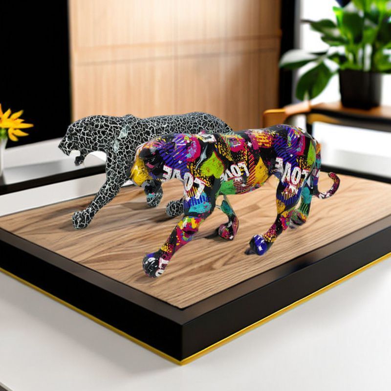 黒豹（レオパード） 置物 全長105cm 黒豹（レオパード） 置物 全長