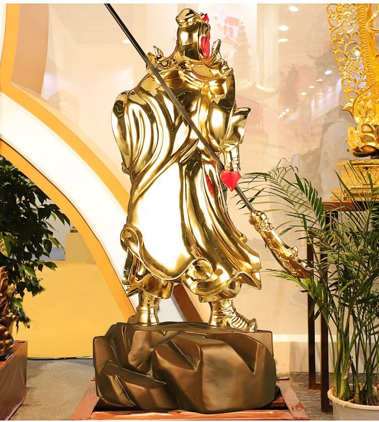 銅器 銅像 武財神 関羽 関二爺仏像 置物 開運 風水 招財 工芸品 送料無料】高さ89cm 純銅製 関羽像 武財神 関帝像 仏像 置物