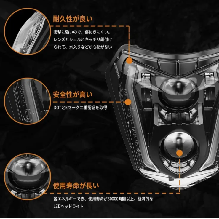 RAMJET4X4 バイクヘッドライト エンデューロ オフロード用LEDヘッド