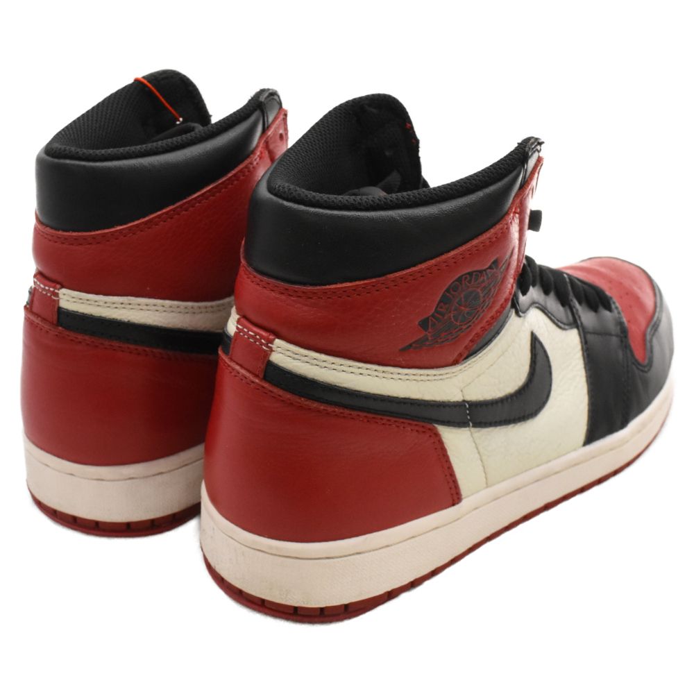 NIKE (ナイキ) AIR JORDAN 1 RETRO HIGH OG BRED TOE エアジョーダン1 ブレッドトゥ ハイカットスニーカー  レッド/ブラック US10.5/28.5cm 555088-610 - メルカリ