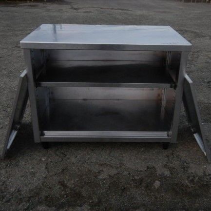 中古】業務用 ステンレス 扉付き 作業台 調理台 W100 D60 H80cm 厨房 