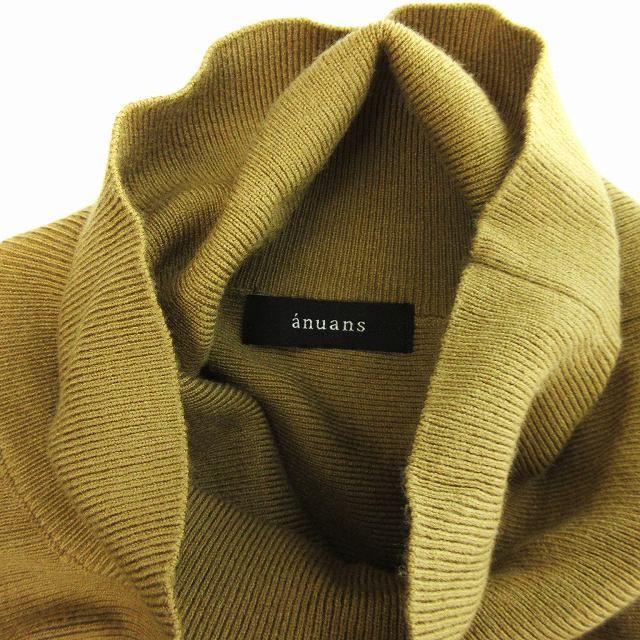 未使用】anuans ケープニットポンチョ キャメルベージュ Fサイズ