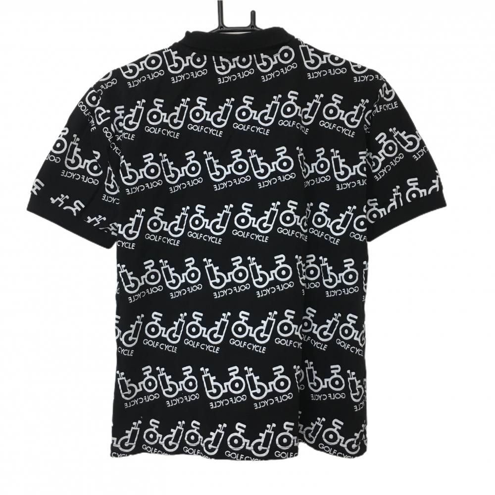 【美品】木梨サイクル 半袖ポロシャツ 黒×白 総柄 XL ゴルフウェア 完売品 ☆値下げ☆【超美品】木梨サイクル 半袖ポロシャツ 黒×白 総柄