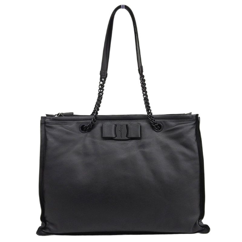 フェラガモ FERRAGAMO VIVA ボウ トートバッグ チェーントート レザー