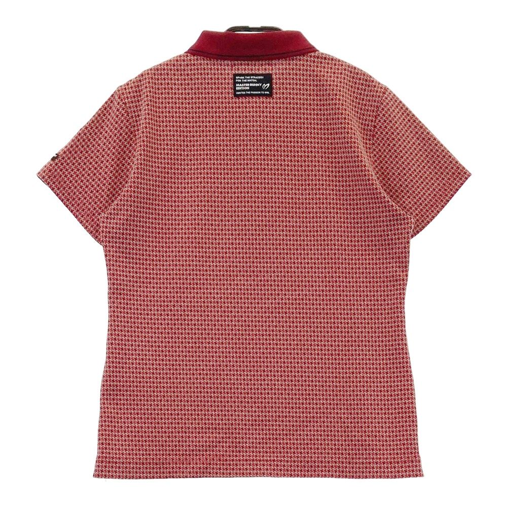 サイズ 1 MASTER BUNNY EDITION マスターバニーエディション 2025年モデル 半袖ポロシャツ ボーダー×総柄 レッド系 240101456377 ゴルフウェア レディース ストスト