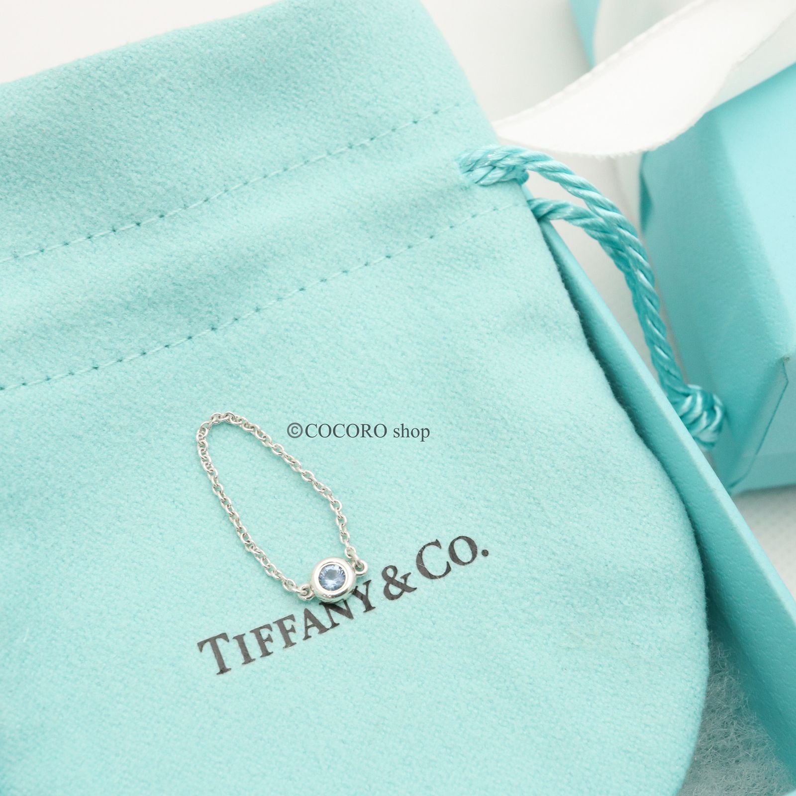 Tiffany&Co. バイザヤードピアス アクアマリン Ag925 シルバー エルサ