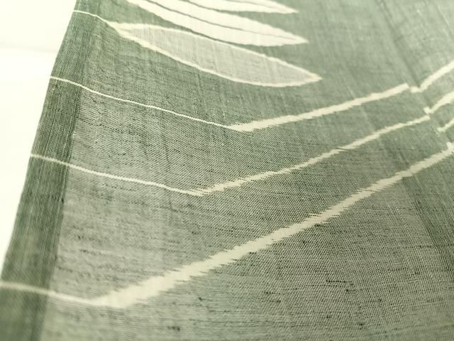 平和屋着物＊夏物 小千谷ちぢみ 枝葉文 麻 逸品 未使用 CAAT7384vp