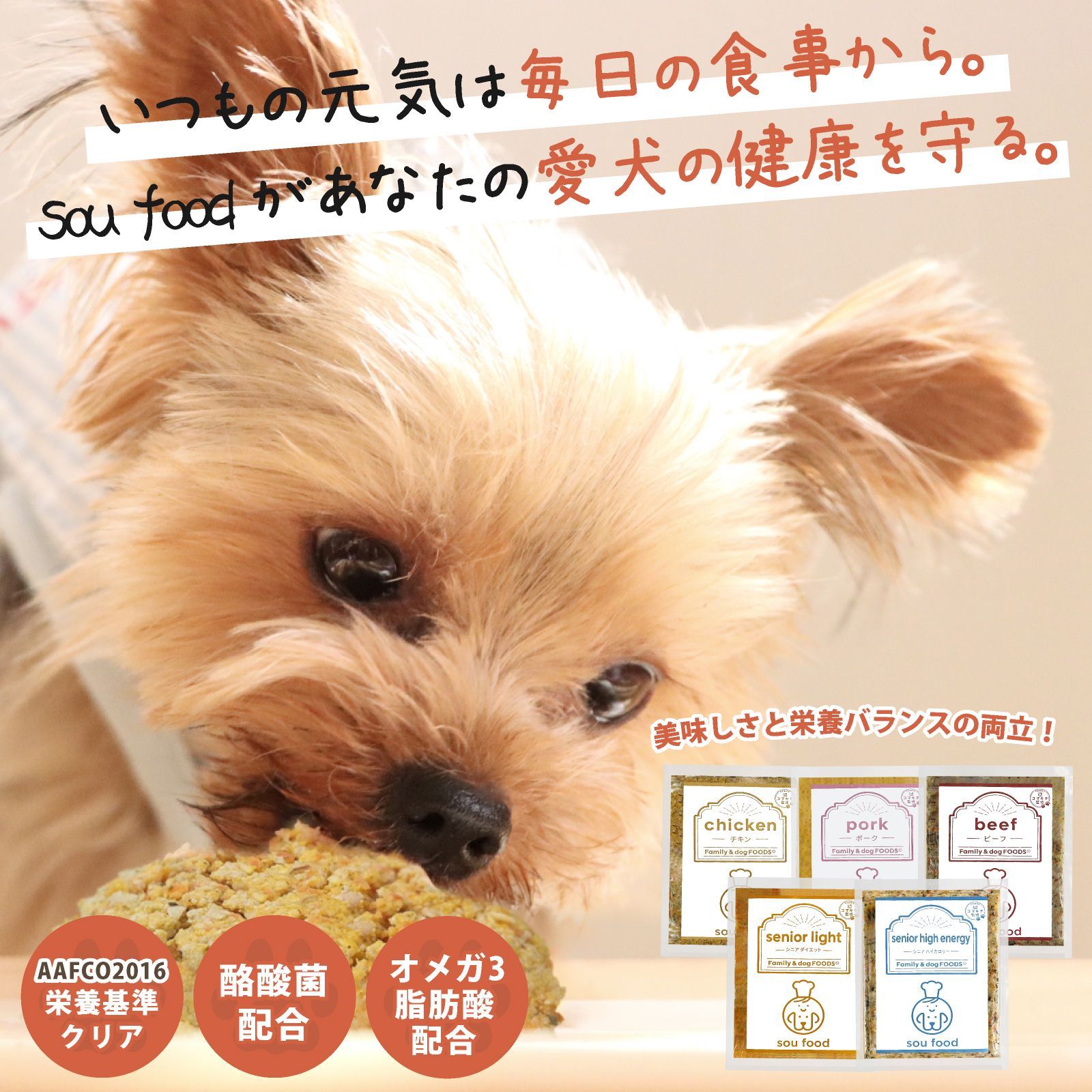 sou food 犬の食育士監修の手作りドッグフード【総合栄養食 国産 酪酸 
