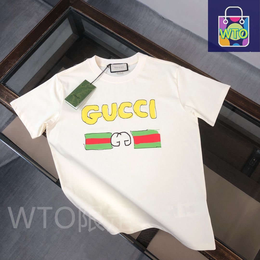 GUCCI ホワイト Tシャツ クルーネック 本日限定特価】GUCCI クルーネックTシャツ - 高品質コットンで