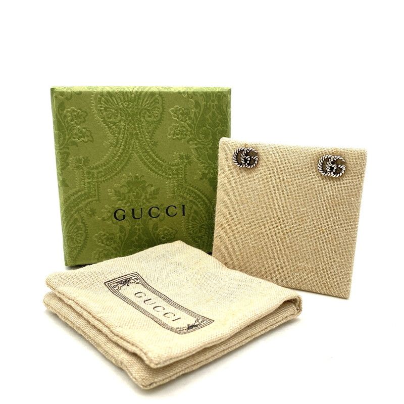 GUCCI グッチ 627755J8400 AG925 GG MARMONT マーモント DOUBLE G ダブルジーTWIST PIERCE ツイスト ピアス アクセサリー 182-250617-ya-10-izu