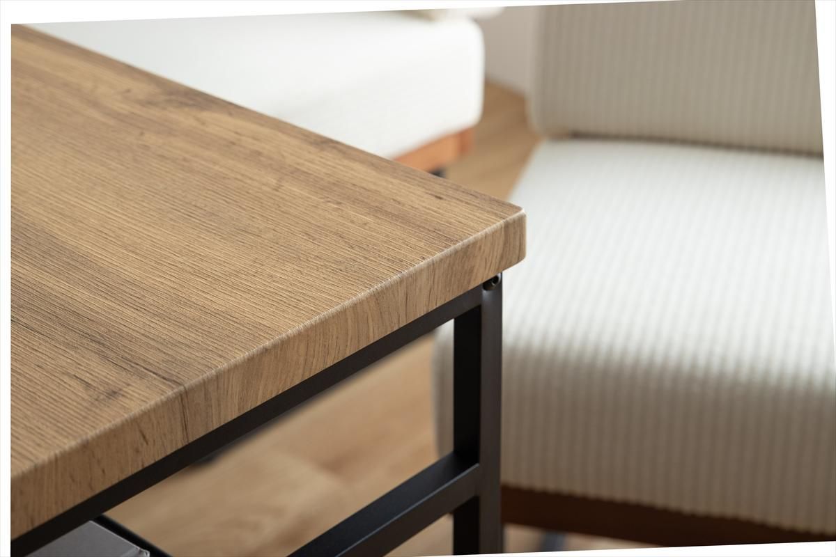 木材 Claes幅120cm 棚付きダイニングテーブル+1人掛けソファ2脚＋ベンチ 5点