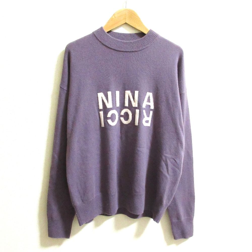 美品 NINA RICCI ニナリッチ カシミヤ100％ ロゴ ジャガード