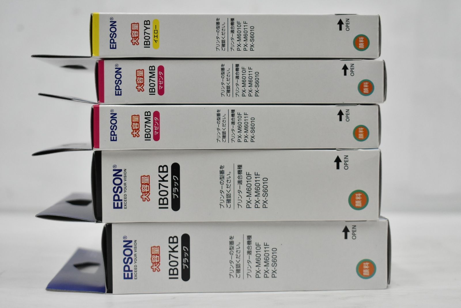 ♥ エプソン 純正 トナー IB07KB|MB|YB 3色5本 マゼンタ イエロー ブラック EPSON IT7D14IFMCLC-L04-byebye