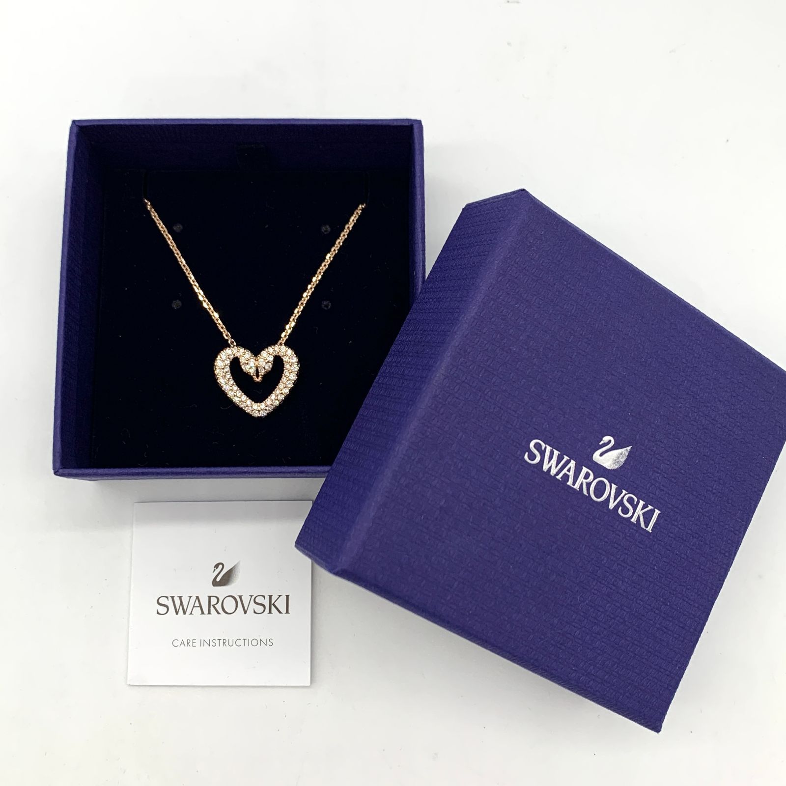 ▽SWAROVSKI/スワロフスキー Una ペンダント ハート ローズゴールド