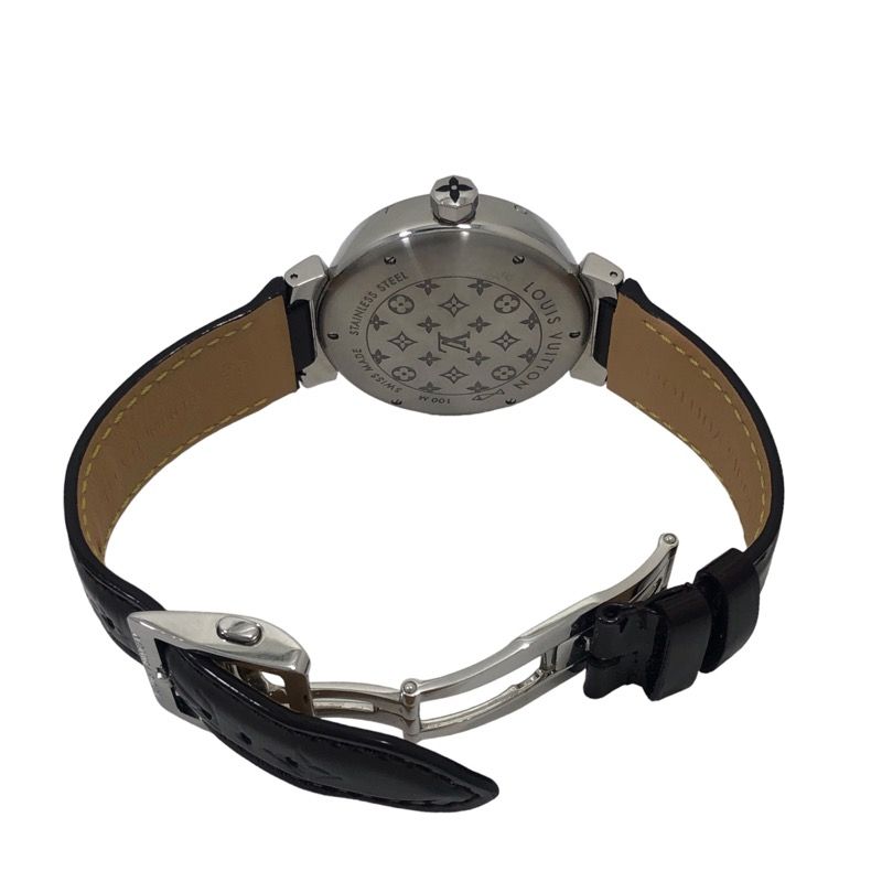 ルイ・ヴィトン LOUIS VUITTON タンブール ディアモンGM Q111C パープル SS/革ベルト(ヴェルニ) 自動巻き メンズ 腕時計