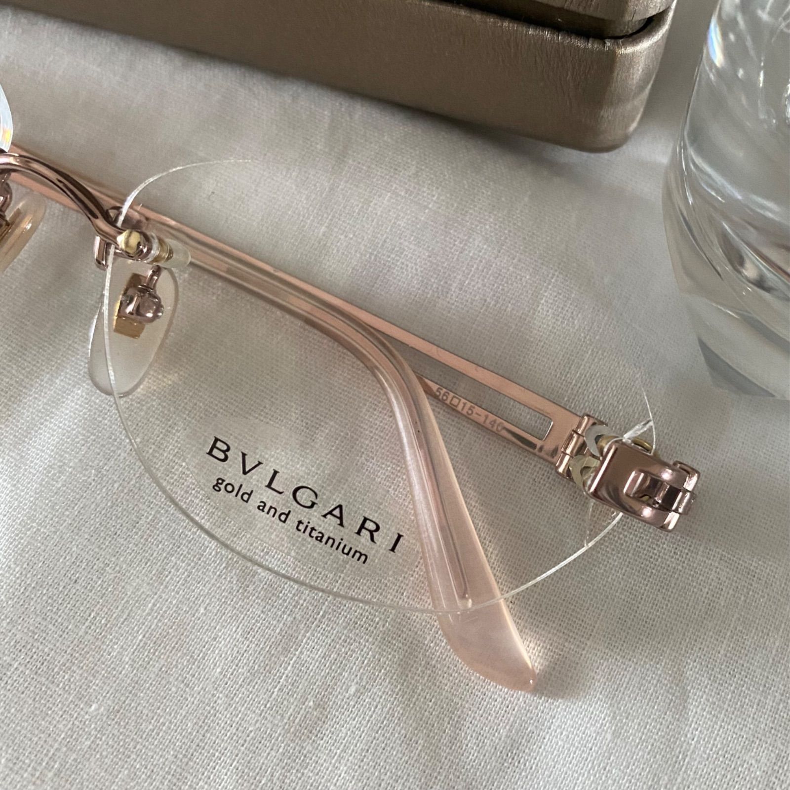 BV16 新品 BVLGARI ブルガリ メガネ ツーポイント 18K 18金 - メルカリ