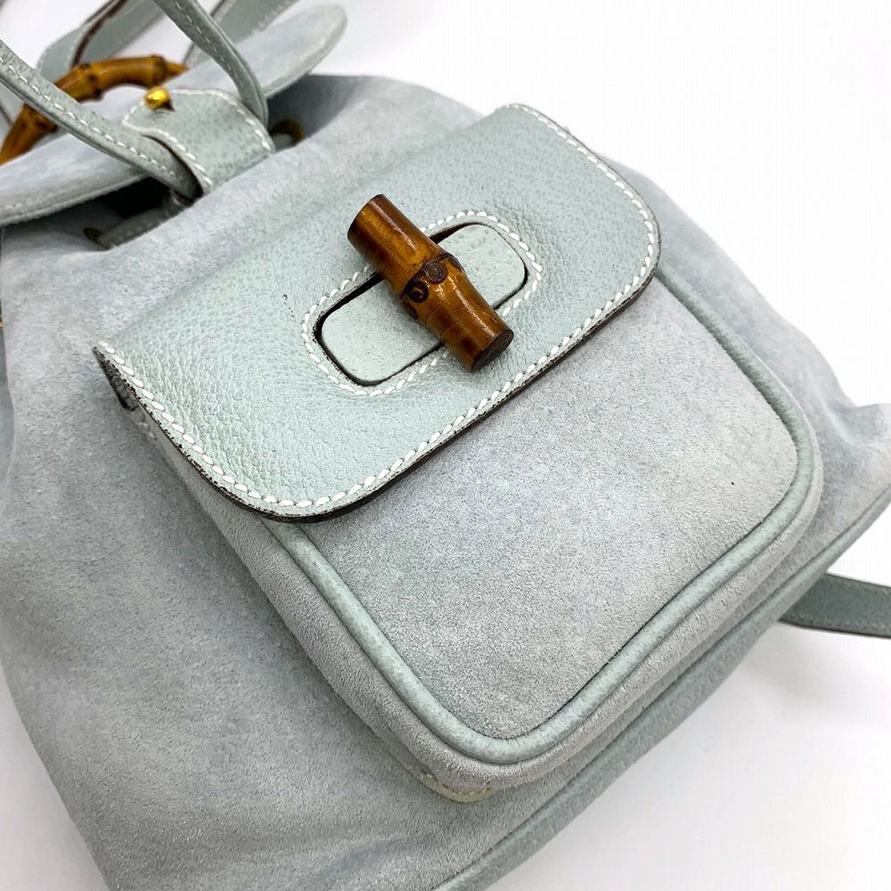 GUCCI グッチ リュック デイパック バンブー スウェード/レザー ライト  