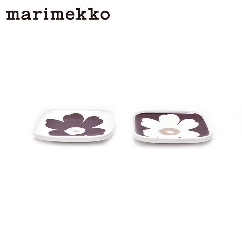 マリメッコ プレート 72050 ウニッコ プレートセット MARIMEKKO カラー:ホワイト×ダークワイン×クレイ 品番：74030406