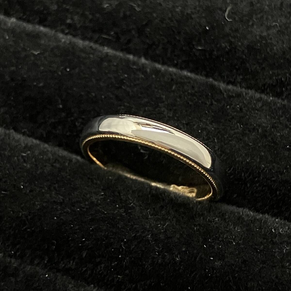 新品仕上済み コンビ デザイン リング Pt900 K18 750 9号 3.8g