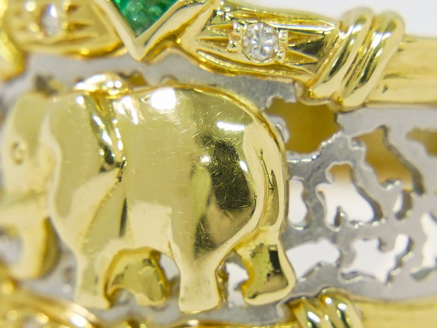 本物 エメラルド 0.14ct ダイヤモンド 0.03ct K18 YG Pt900 コンビ  