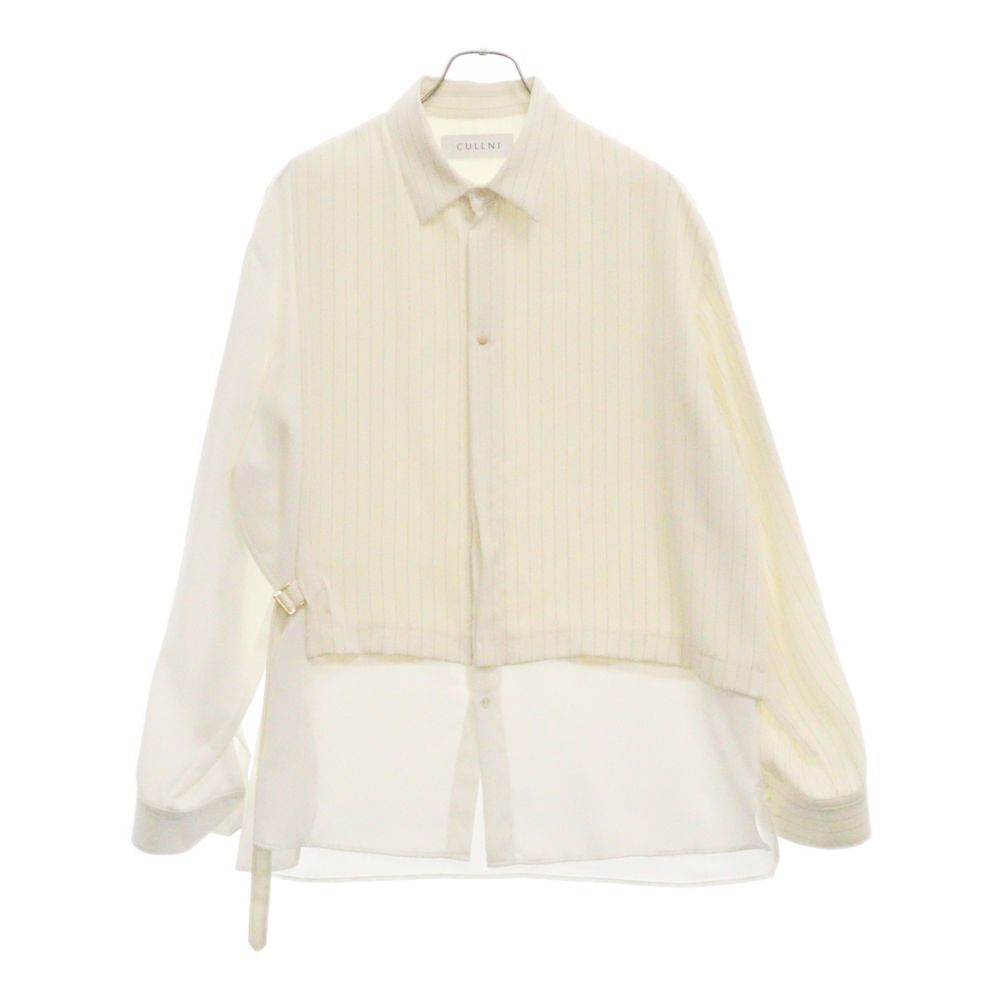 CULLNI (クルニ) 22SS ダブルサテン ストライプ切替 長袖シャツ 22-SS 