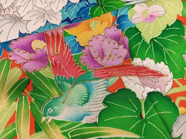 平和屋着物□豪華振袖 駒刺繍 花鳥文 正絹 逸品 BAAV0587mz - メルカリ