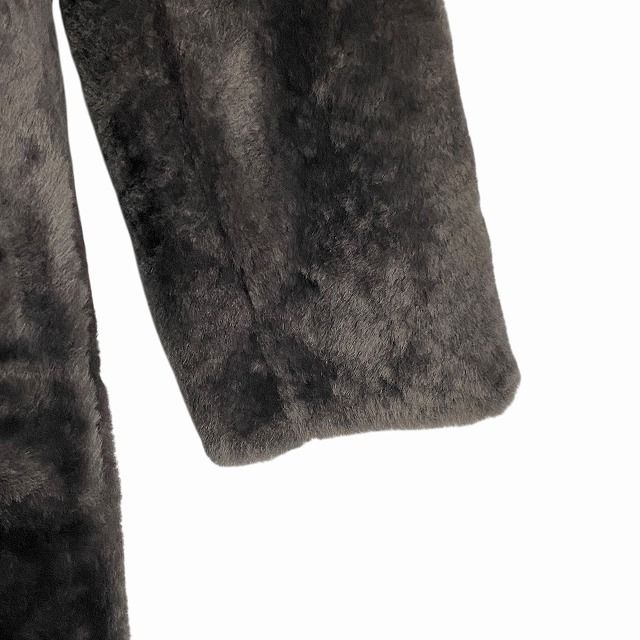 ゼラール ムートンコート 毛皮 長袖 ノーカラー 羊革 グレー 9 M相当