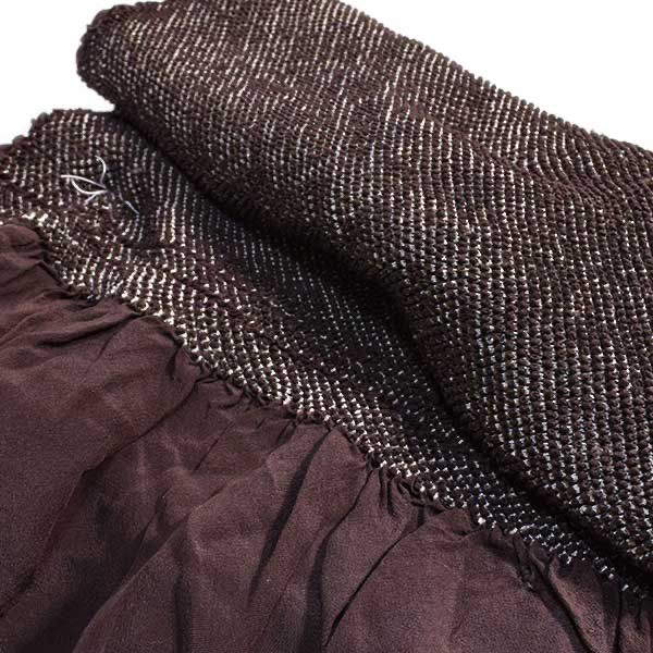 o_heko_90 総絞り 兵児帯 男用 メンズ 正絹 デシン生地 焦茶色