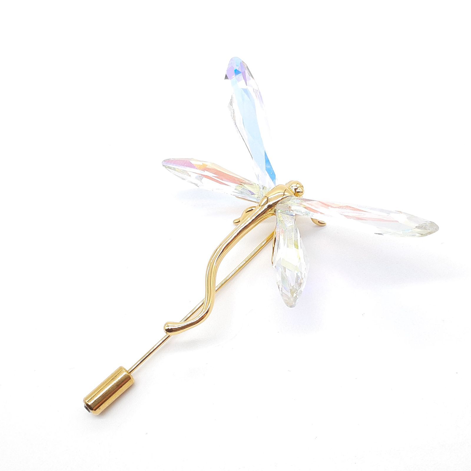 SWAROVSKI スワロフスキー ピンブローチ Dragonfly ドラゴンフライ 蜻蛉 トンボ 925 STERLING SILVER シルバー ゴールドコーティング