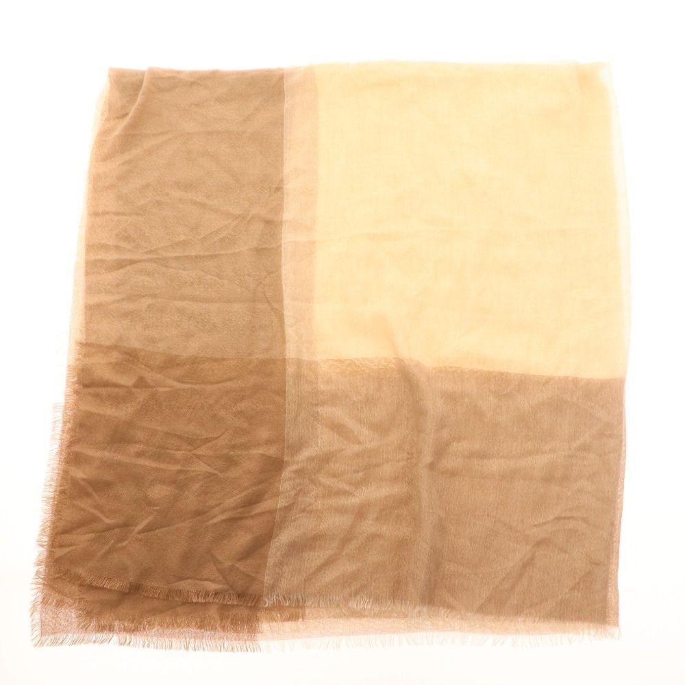 □ ロロピアーナ ストール 大判 フリンジ カシミヤ混 シルク混