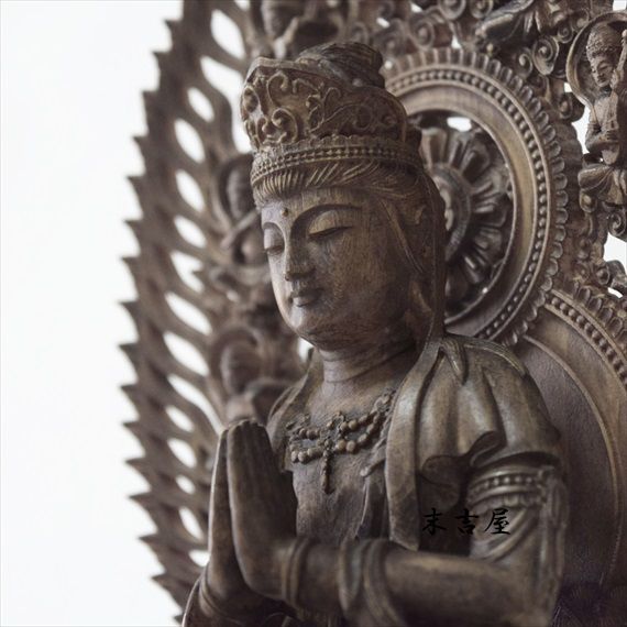 普賢菩薩 座像 木彫り 仏像 仏教美術 置物 普賢菩薩像 フィギュア 木彫 仏像 411