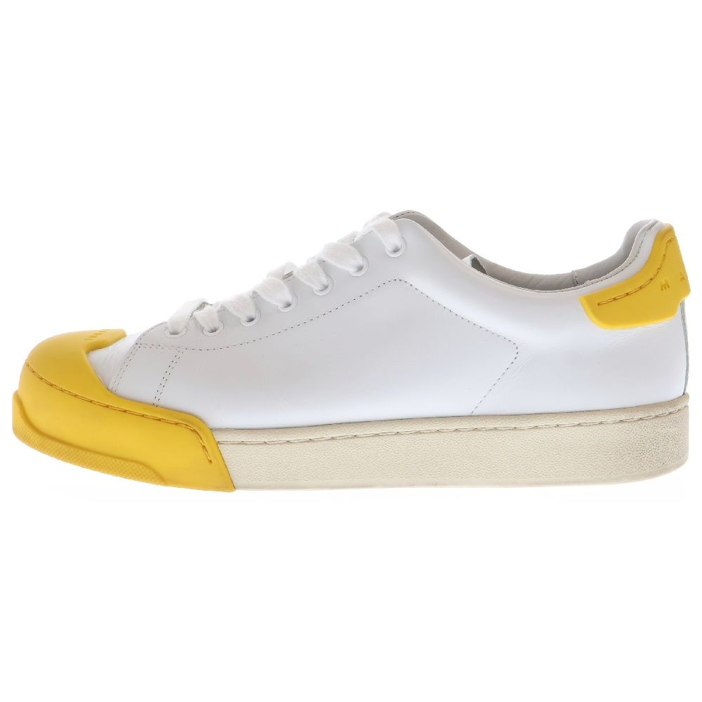 MARNI マルニ 23SS Dada Bumper Leather Sneaker ダダ バンパー レザー ローカットスニーカー US10/28cm ホワイト/イエロー SNZU013401 MARNI (マルニ) 23SS Dada Bumper Leather Sneaker ダダ バンパー