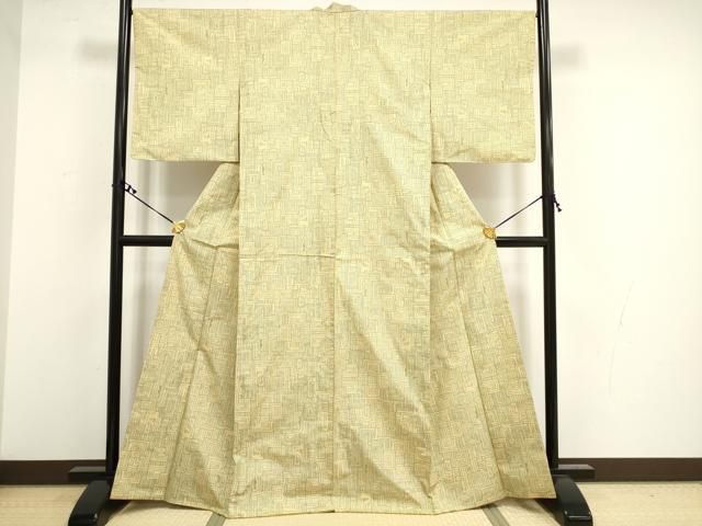 平和屋着物○上質な紬 十字絣文様 正絹 逸品 DAAV1472tw