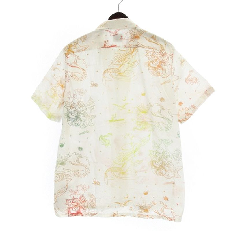美品 PSポールスミス Paul Smith ジュエリー柄 半袖シャツ 総柄 ピーエスポールスミス PS Paul Smith 総柄 シャツ 半袖 ホワイト