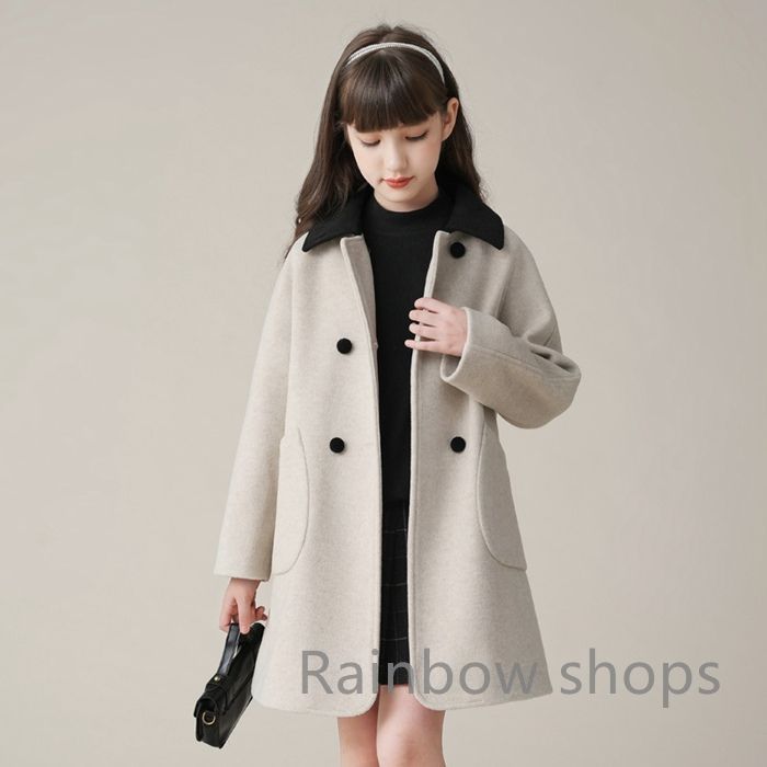 【新品未使用】キッズ アウター 子供コート チェスターコート 子供服 子供 フォーマル コート ロングコート 女の子 お出かけ トップス 防寒着 防寒コート 秋冬コート 結婚式 通学 発表会 プ