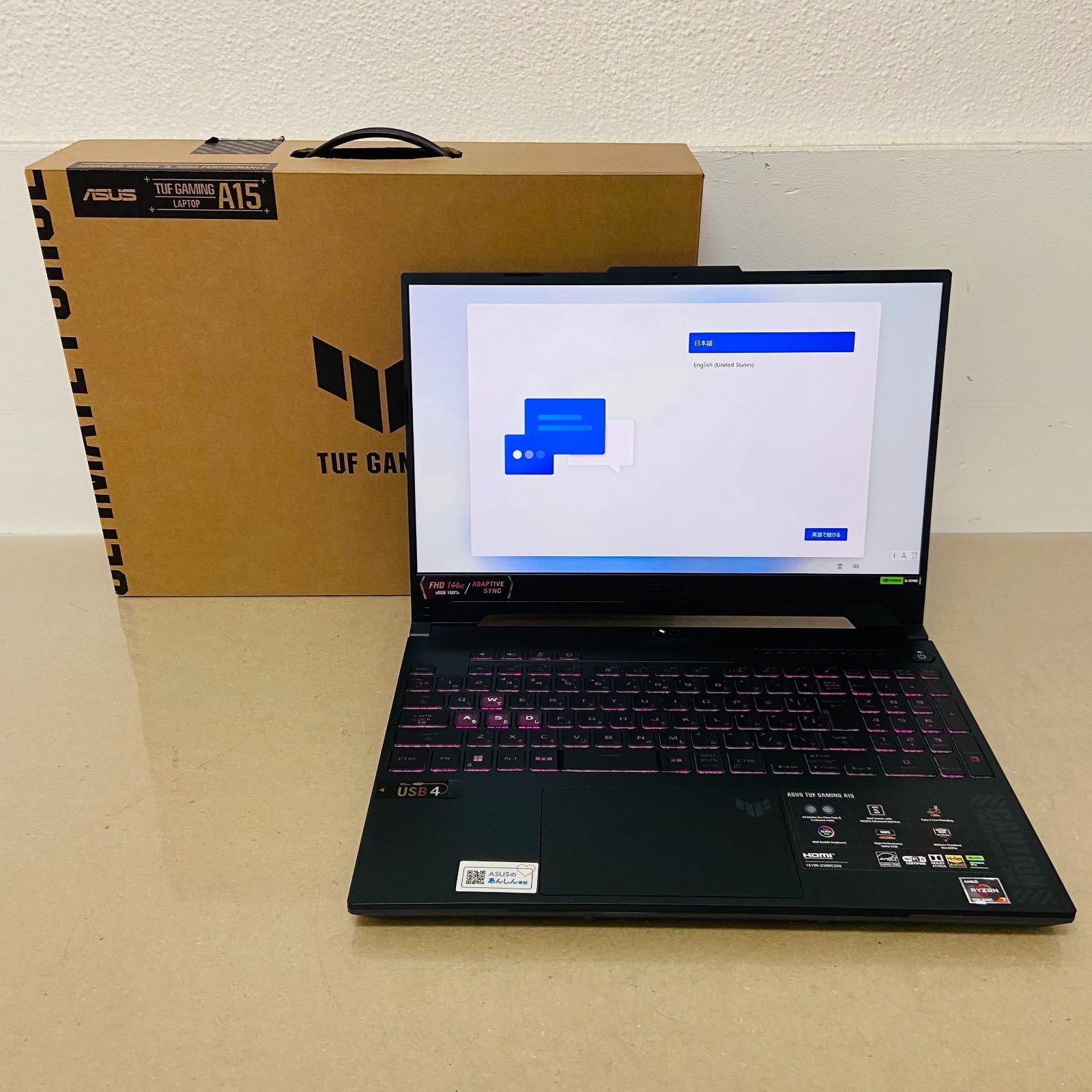 美品 動作良好 ASUS TUF Gaming A15 ゲーミング ノート パソコン AMD 