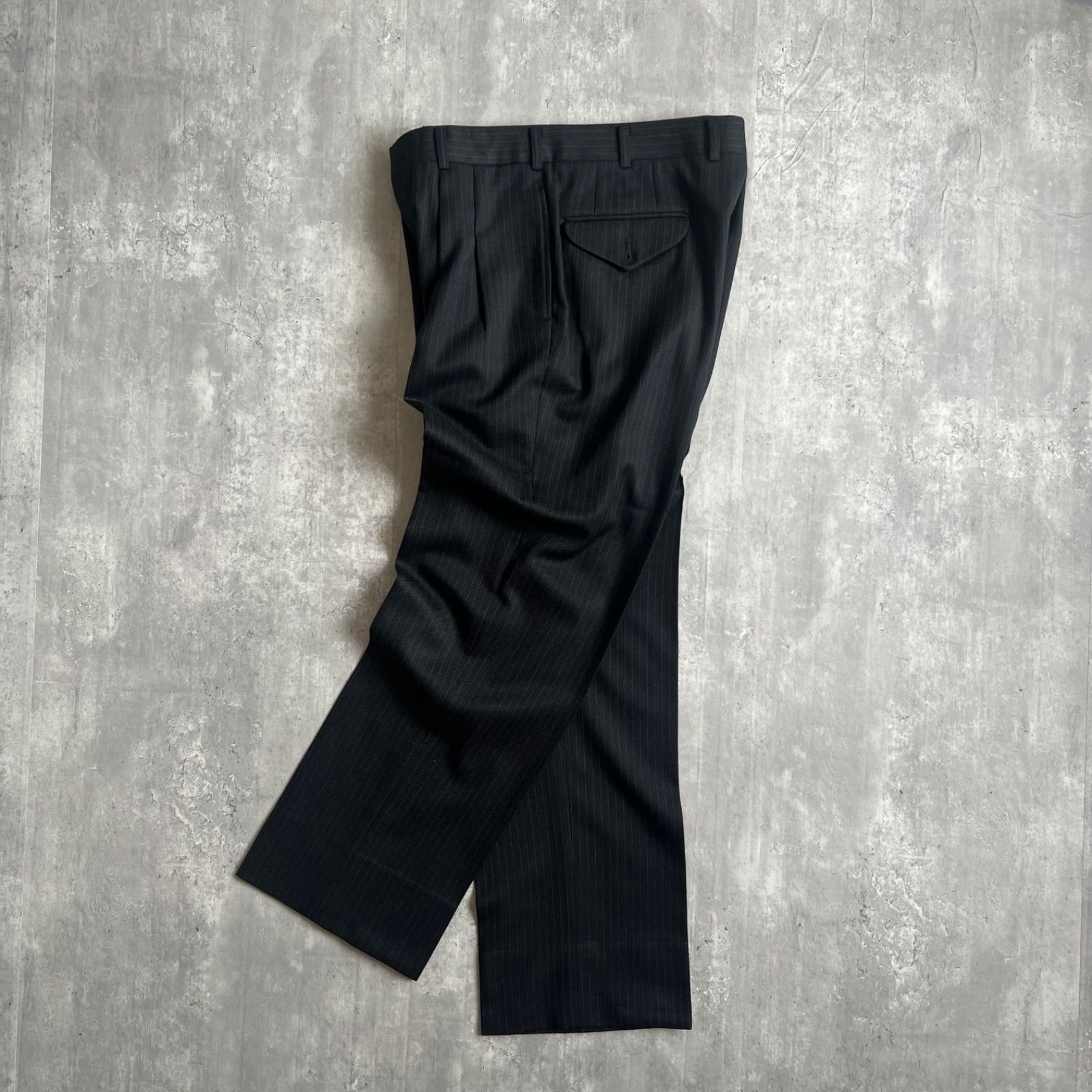 BURBERRY LONDON バーバリーロンドン セットアップ 冬ウール ブラック×ブラウン ストライプ 三陽商会 A5 KANDAIZUMI_COM