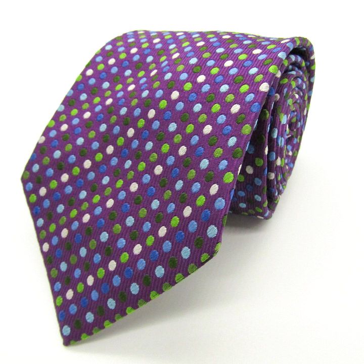 ターンブル＆アッサー ブランド ネクタイ ドット シルク イングランド製 PO メンズ パープル Turnbull u0026 Asser 英国王室御用達 【中古】