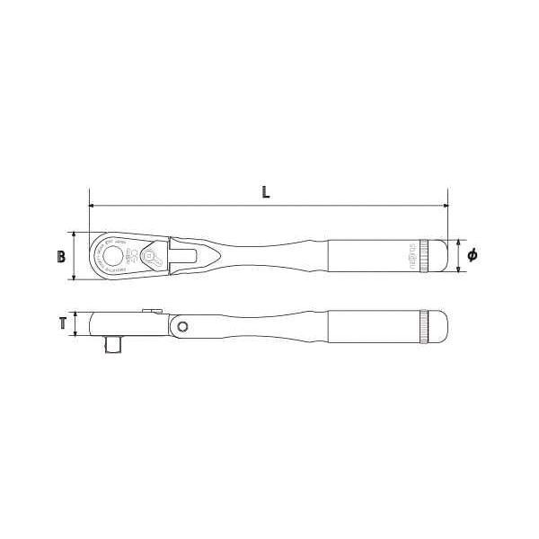 KTCネプロス NBRC390F （9.5SQ）コンパクトフレックスラチェットハ