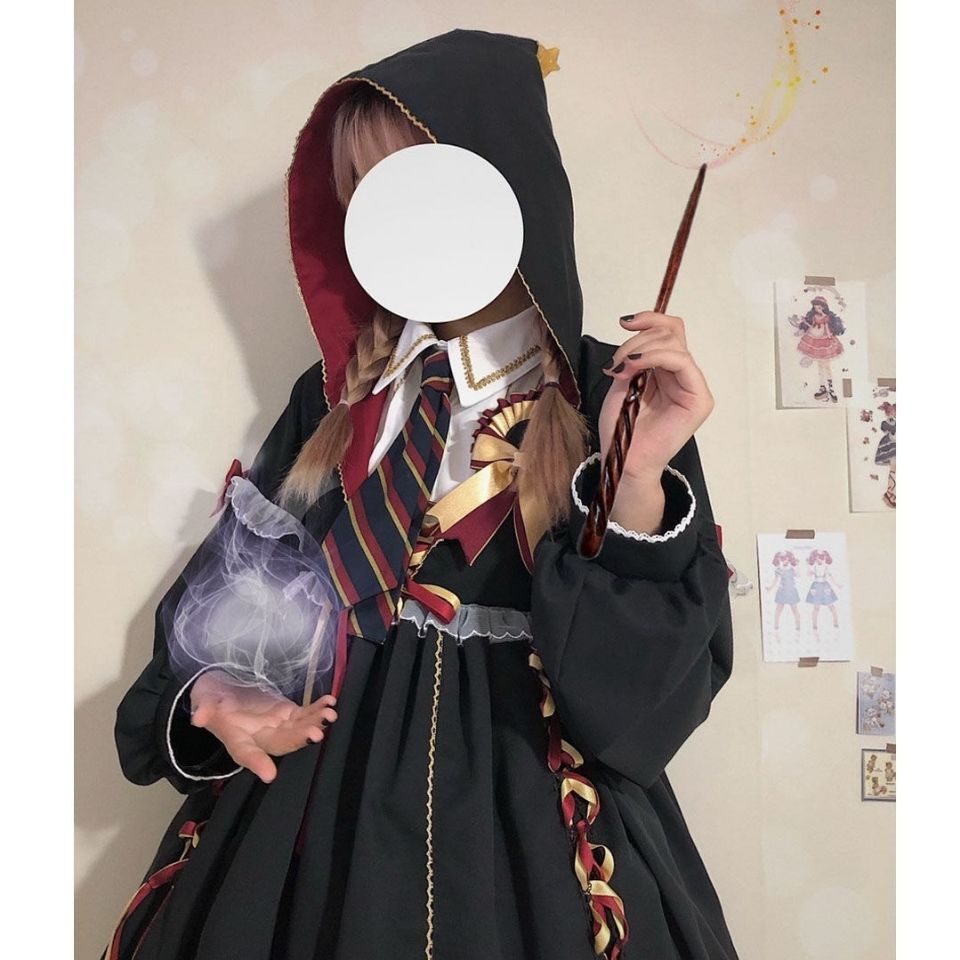 新品未使用 魔法少女風 黒色 ロリータ小魔女OPワンピース 衣装