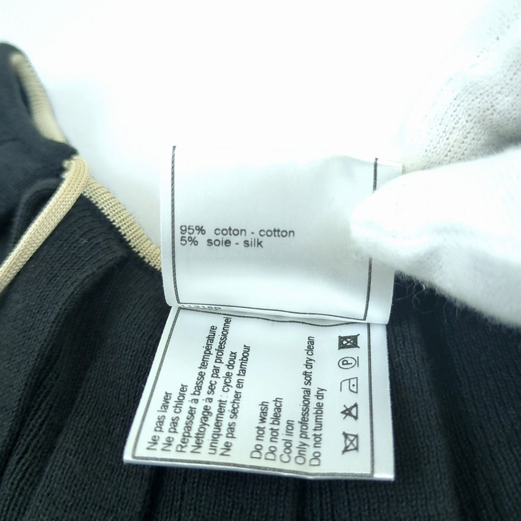 シャネル ケープ ブラック 95% コットン 5%シルク フランス製 CHANEL シャネル ケープ ブラック 95% コットン 5%シルク