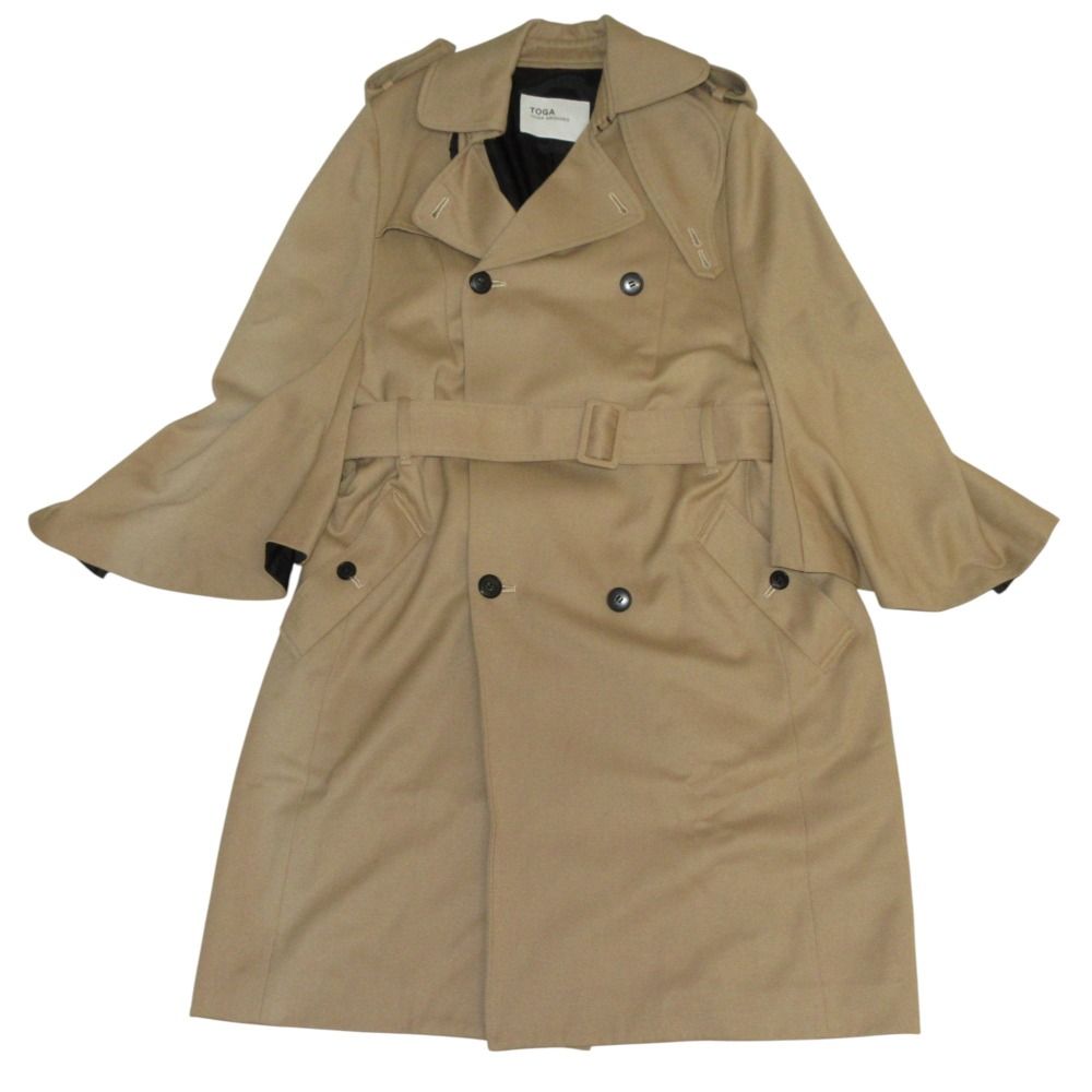 TOGA トーガ トレンチコート ベージュx茶 36(S位) 0303625J0041 TOGA トーガ トレンチコート ベージュx茶 36(S位) 0303625J0041