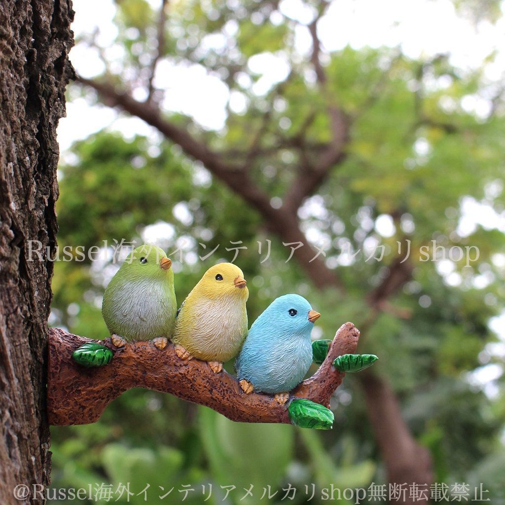 ガーデンオブジェ 鳥 壁掛け 樹脂 木 小鳥 かわいい アニマル バード ガーデニング 雑貨 ガーデン雑貨 ガーデンインテリア ガーデン インテリア 庭の装飾 お洒落 おしゃれ 8-14
