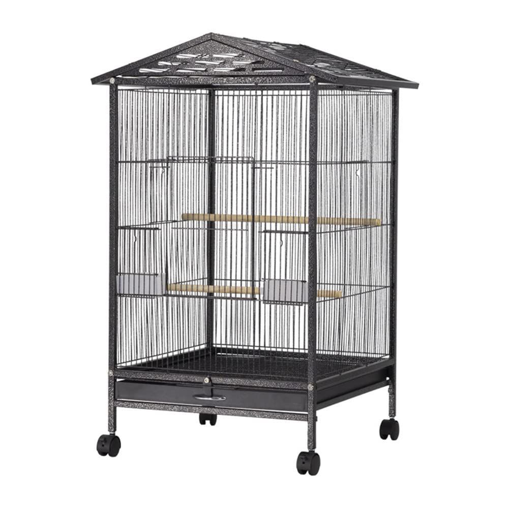 新着商品 セキセイ オカメ ボタン オウムケージ インコ キャスタ-付き 文鳥 複数飼い 大きい 豪華ケージ 45.5*45.5*86CM 大型 バードゲージ 鳥ケージ セット1 鳥かご hum Aeon